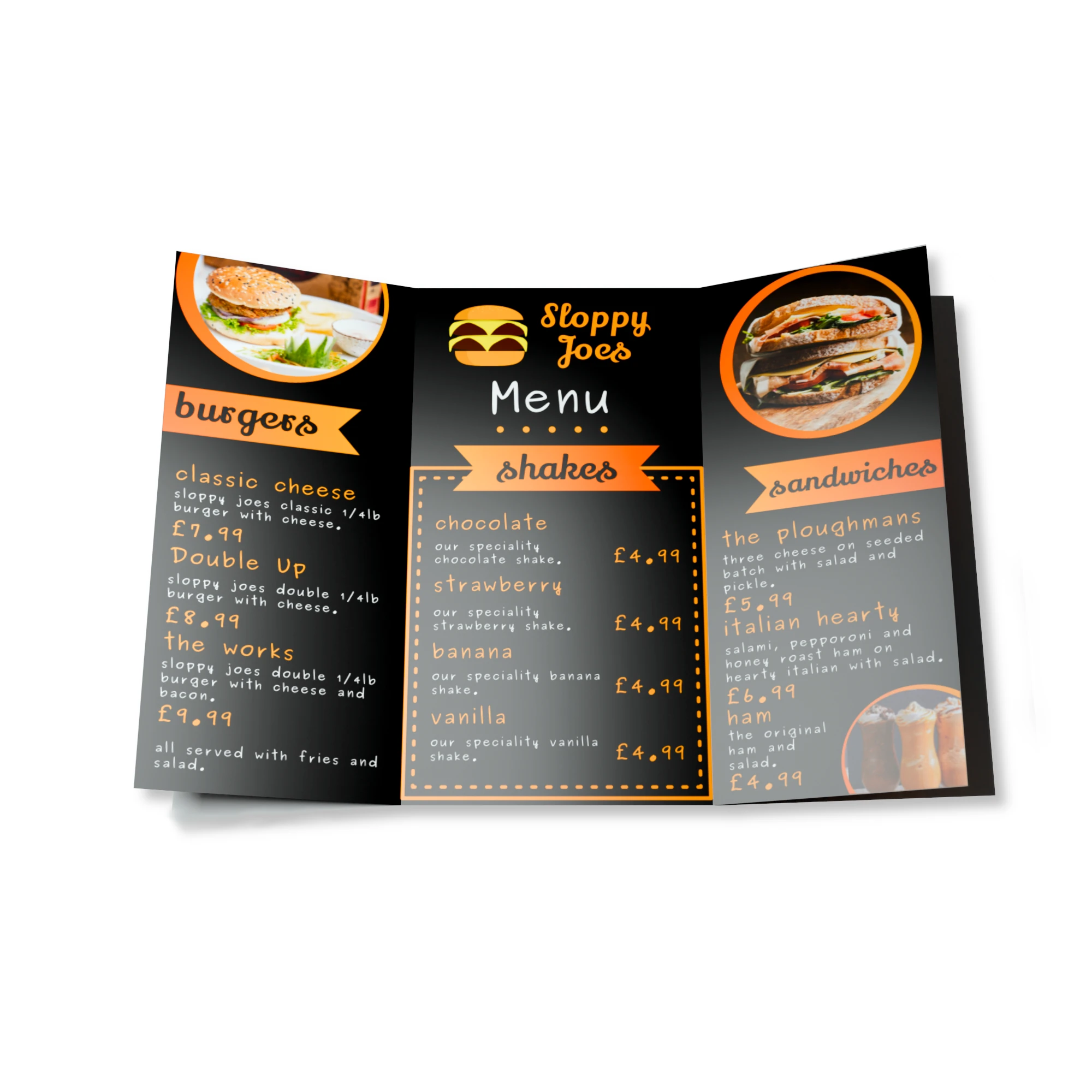 nld affordable menu design and printing in skegness